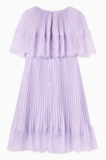 Pleated Cape Dress in Chiffon