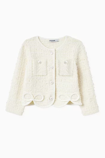 Textured Bow Cardigan