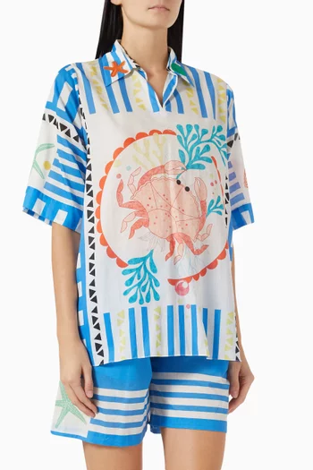Printed Top & Shorts Co-ord Set in Cotton