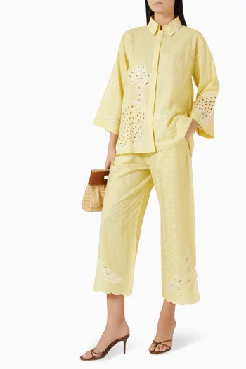 Embroidered  Top & Pants Co-ord Set in Cotton