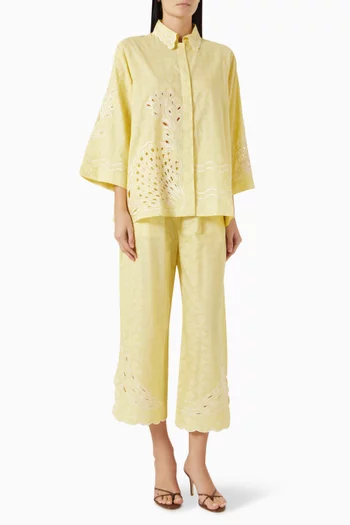 Embroidered  Top & Pants Co-ord Set in Cotton