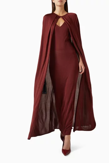 Cape Maxi Dress in Viscose-blend