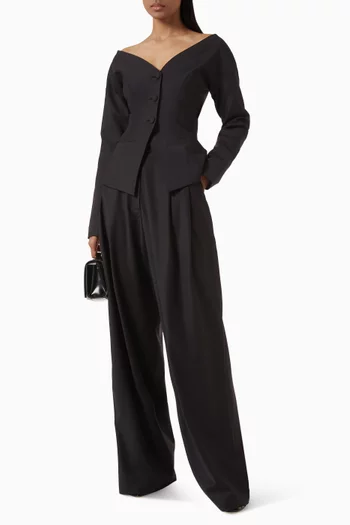 Off-shoulder Blazer in Wool Blend