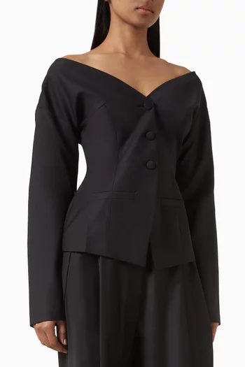 Off-shoulder Blazer in Wool Blend