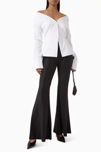 Off-shoulder Shirt in Cotton Poplin