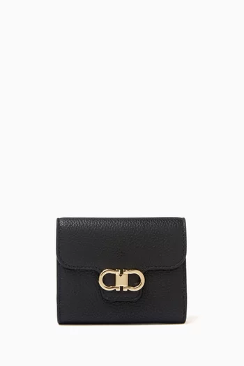 Double Gancio Wallet in Calf Leather