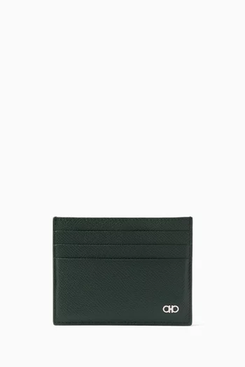 Micro Gancini Card Holder in Leather