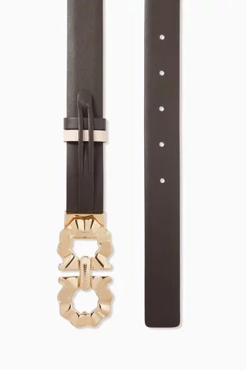 Gancini Reversible Belt in Leather