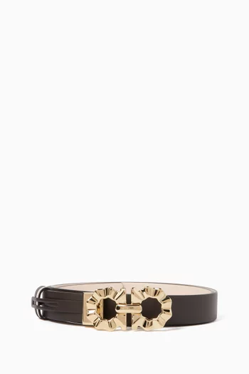 Gancini Reversible Belt in Leather