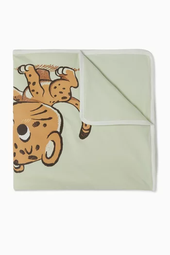Lion-print Baby Blanket in Cotton