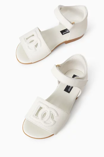 Logo Sandals in Leather