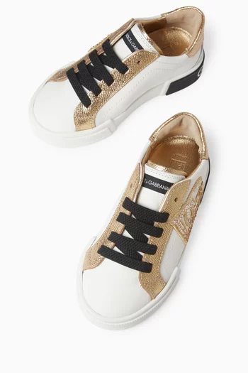 Lace-up Logo Sneakers in Calfskin