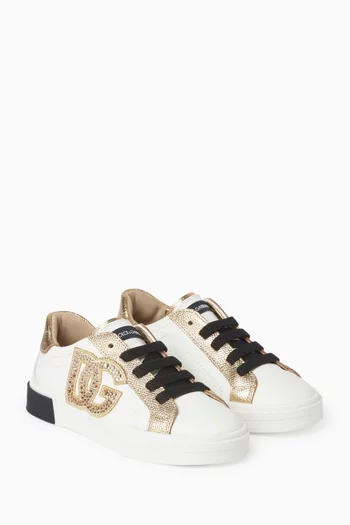 Lace-up Logo Sneakers in Calfskin