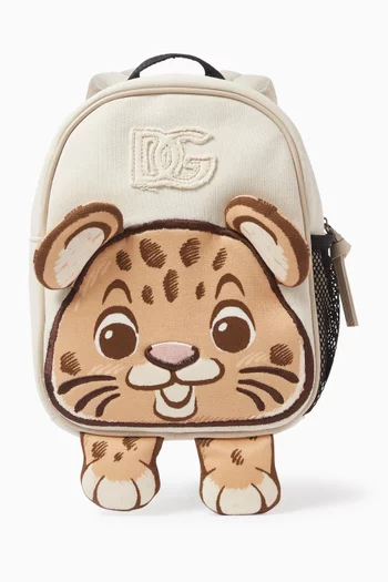 DG Patch & Lion Printed Backpack