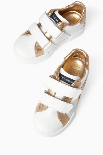 Double-strap Logo Sneakers in Calfskin