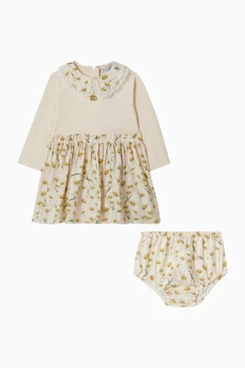 Floral-print Dress in Cotton-rayon