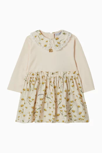 Floral-print Dress in Cotton-rayon