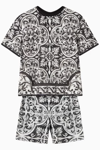 Majolica-print Swim Shorts in Nylon