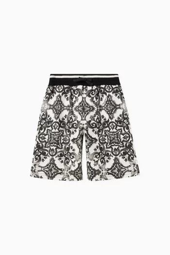 Majolica-print Shorts in Cotton