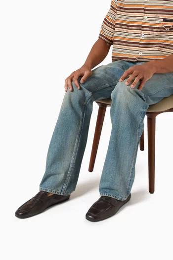حذاء سهل الارتداء شافل جلد عتيق