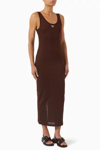 Triangle Logo Tank Dress in Cotton