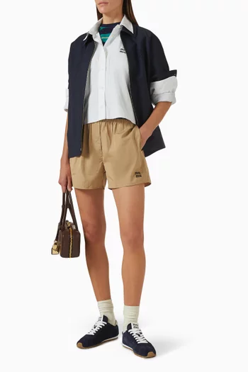 Embroidered Shirt in Cotton Poplin