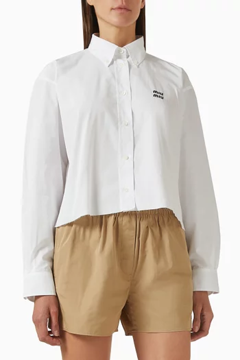 Embroidered Shirt in Cotton Poplin