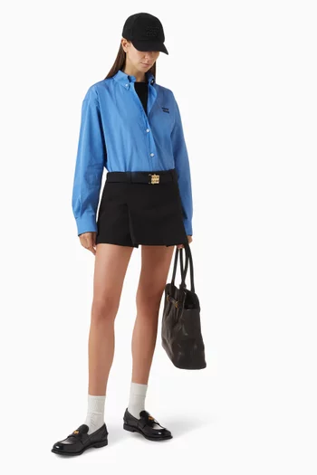 قميص بنمط جاكيت بشعار الماركة قطن بوبلين