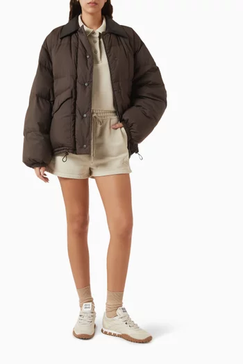 جاكيت قصير مبطّن بالزغب قماش بونجي معالج