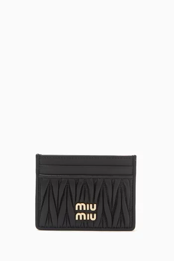 Logo Card Holder in Matelassé Leather