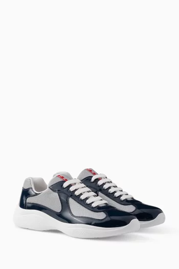 America's Cup Sneakers in Patent Leather & Technical Fabric