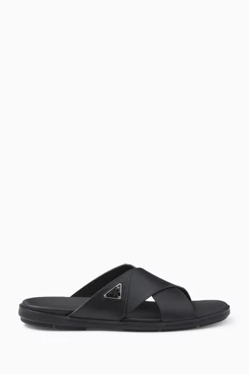 Cross-strap Sandals in Leather