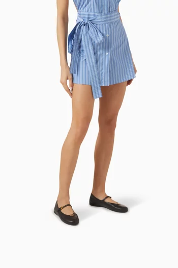 Triangle Logo Ballet Flats in Leather