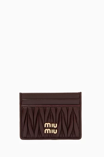 Logo Card Holder in Matelassé Nappa Leather