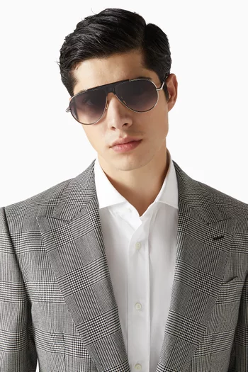 Kyosho Daido Aviator Sunglasses in Titanium