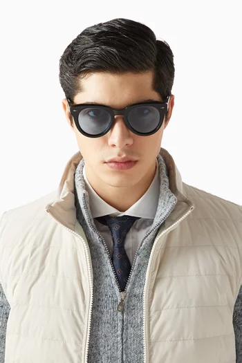 Fontainebleau 2 Round Sunglasses in Acetate