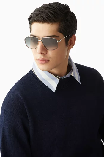 Jagger Aviator Sunglasses in Titanium