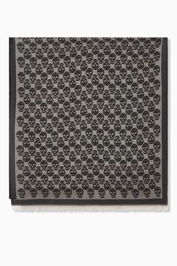Skull-print Scarf in Silk-blend