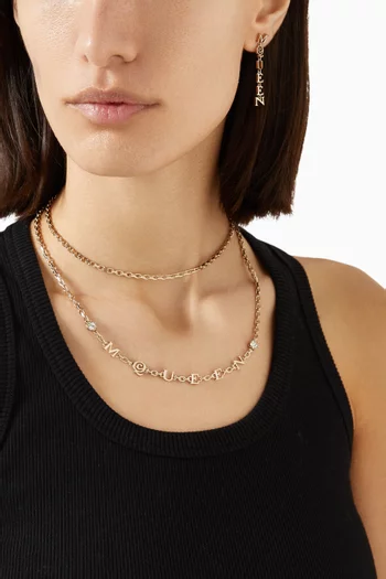 Logo Necklace in Gold-tone Brass