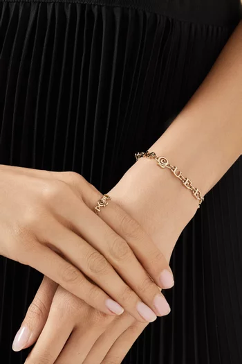 Logo Chain Bracelet in Gold-tone Brass