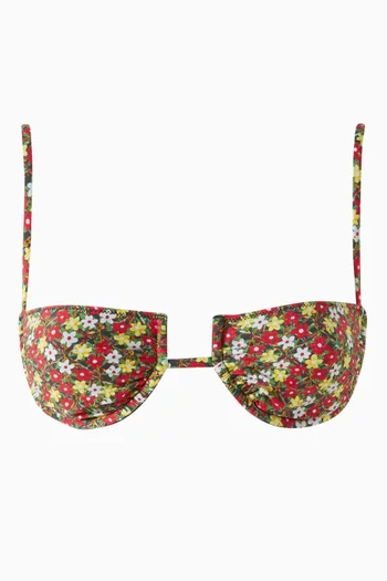 Simonette Floral-print Bikini Top