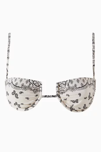 Simonette Bandana-print Bikini Top