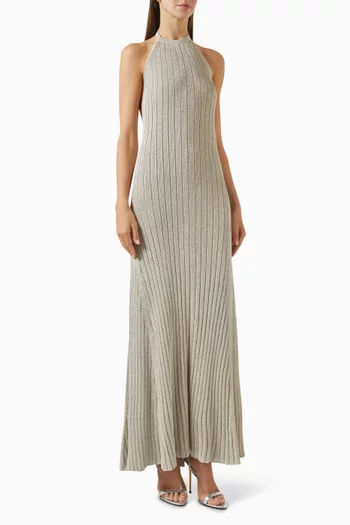 Halter-neck Maxi Dress in Knit