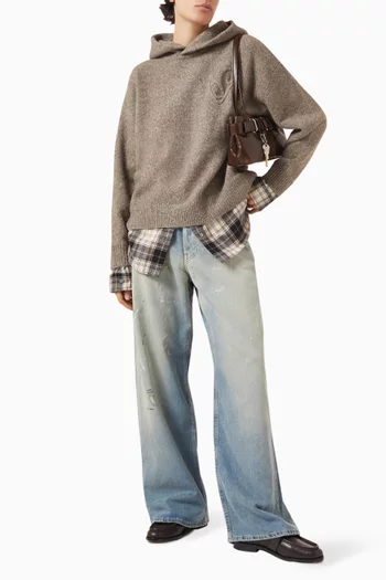 Layered Hoodie in Wool-cotton