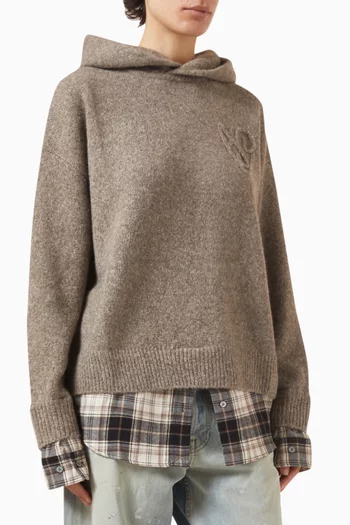 Layered Hoodie in Wool-cotton