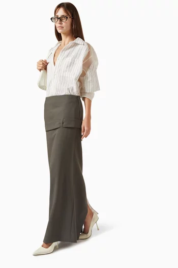 Deconstructed Tailored Maxi Skirt