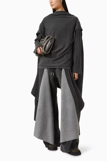 Wrap-overlay Sweatpants in Washed Jersey