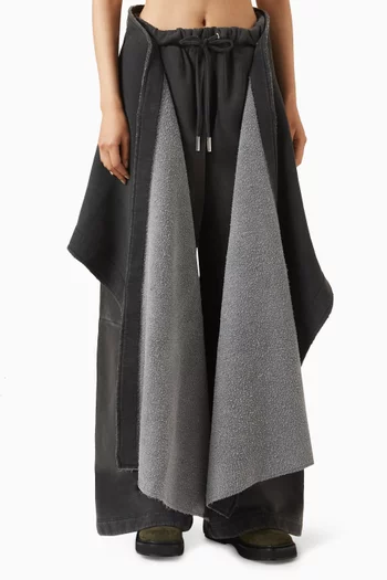 Wrap-overlay Sweatpants in Washed Jersey