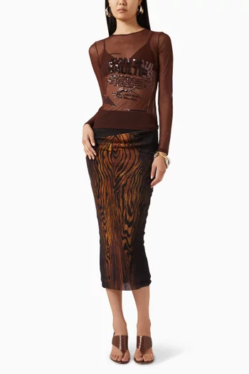 Embellished Sheer Top in Mesh