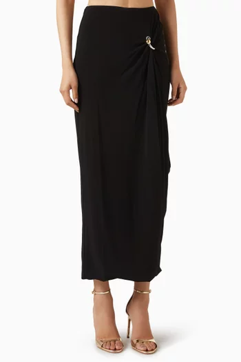 Ring Midi Skirt in Viscose Blend